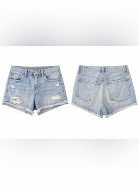 Madewell Relaxed Denim Cutoff Shorts Size 27 Distressed Raw Hem